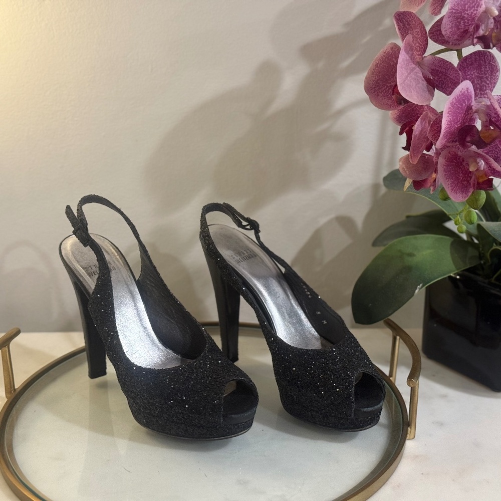 Stuart Weitzman Glitter Slingback Pumps